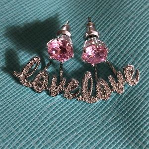 Origami Owl Jewelry - Pink Swarovski Crystals Studs W/love Halos Origami Owl Jewelry - Pink Swarovski Crystals Studs W/love Halos